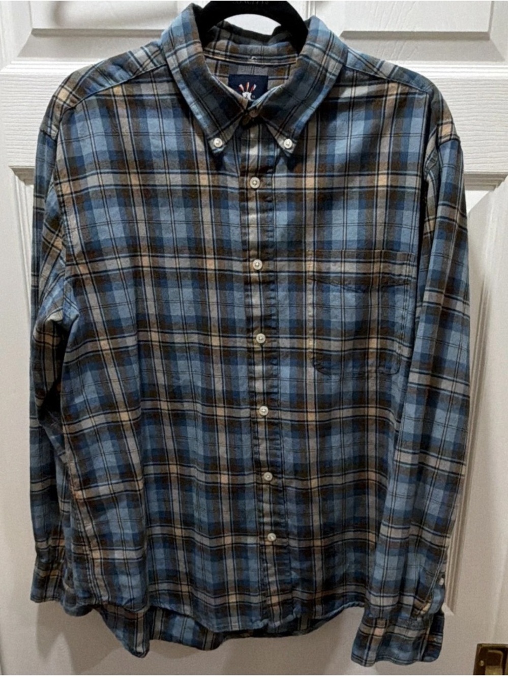 Ivy Crew Men's Button-Down Plaid Shirt - Blue & Brown